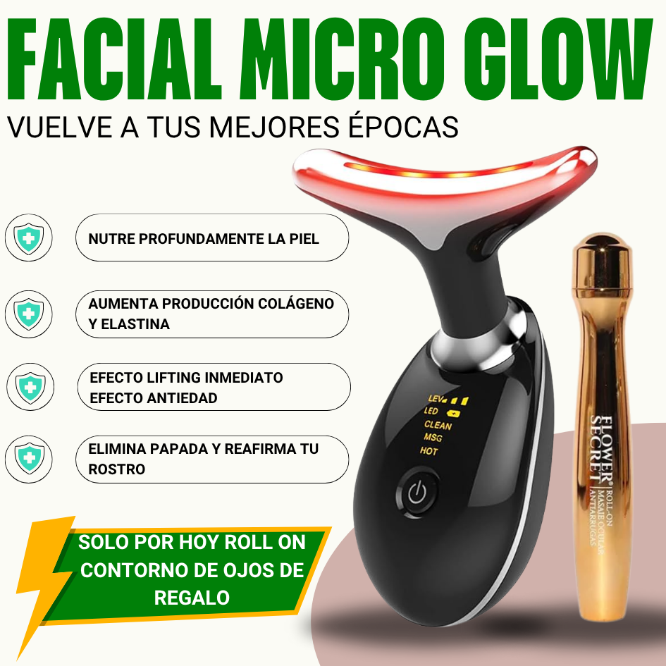 Vuelve a tus mejores épocas💕 MASAJEADOR FACIAL LED + 🎁ROLL ON CONTORNO OJOS DE REGALO
