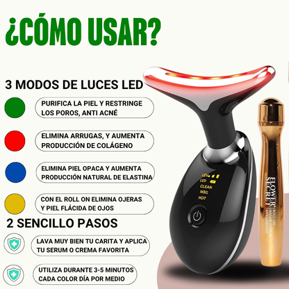Vuelve a tus mejores épocas💕 MASAJEADOR FACIAL LED + 🎁ROLL ON CONTORNO OJOS DE REGALO