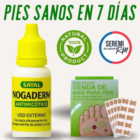 Pies Sanos, Tratamiento Gotas Nogaderm + Parches de Regalo +  ❤️Guía digital de Bienestar