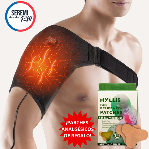 Hombrera de compresión térmica +🎁 Parches Analgésicos de regalo + ❤️Guía digital de Bienestar